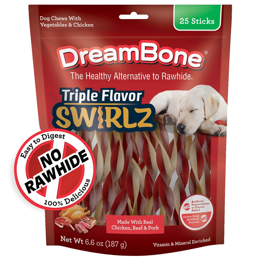 Triple Flavor Swirlz Chicken Beef and Pork 25ct DreamBone
